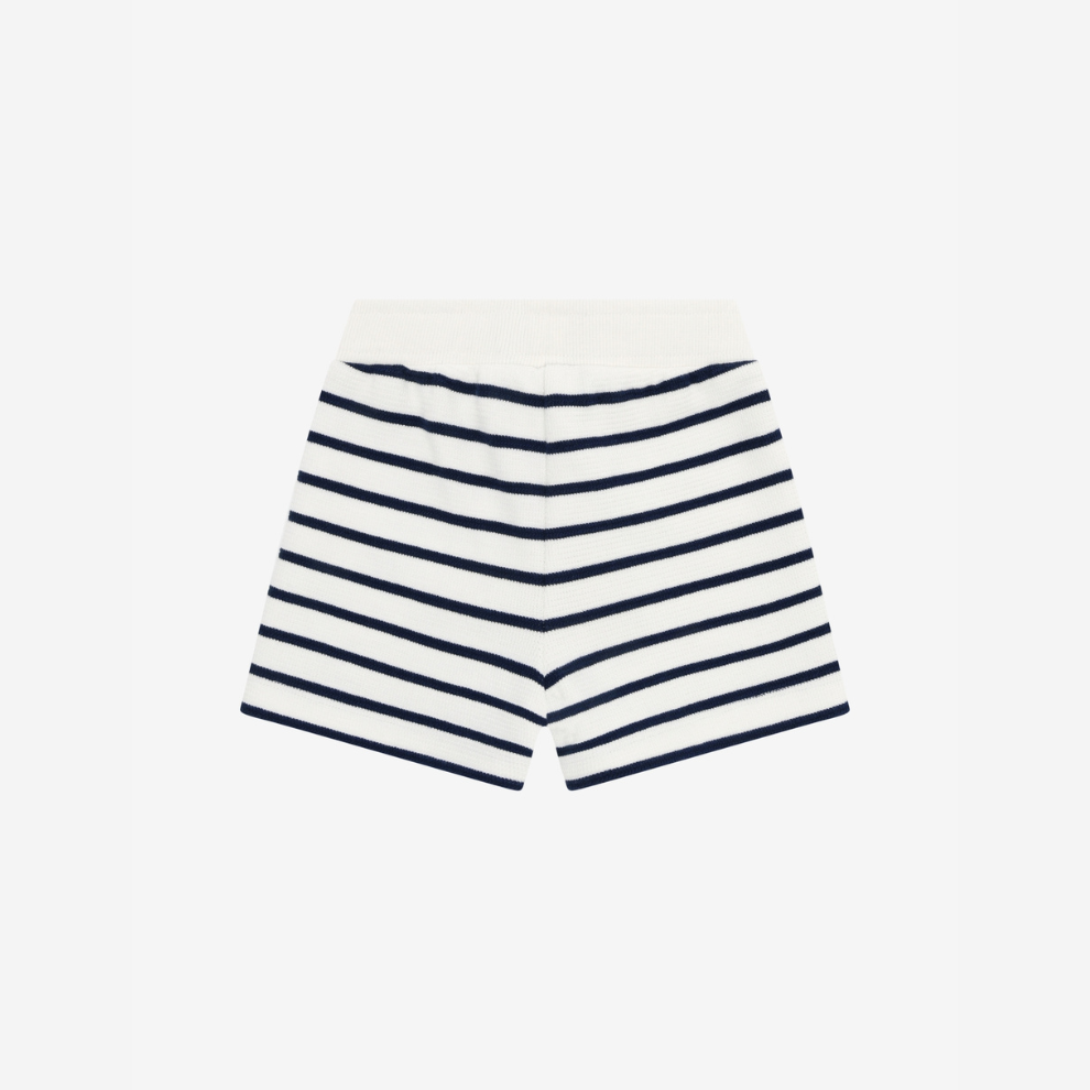 Gestreifte kurze Hose - Sweat Shorts - Medieval Blue Stripe - Baumwolle - En Fant
