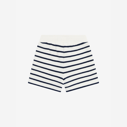 Gestreifte kurze Hose - Sweat Shorts - Medieval Blue Stripe - Baumwolle - En Fant