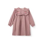 Geruite jurk met borduursel - Winter Rose Check Comb - 100% biologisch katoen - Copenhagen Colors - voorkant