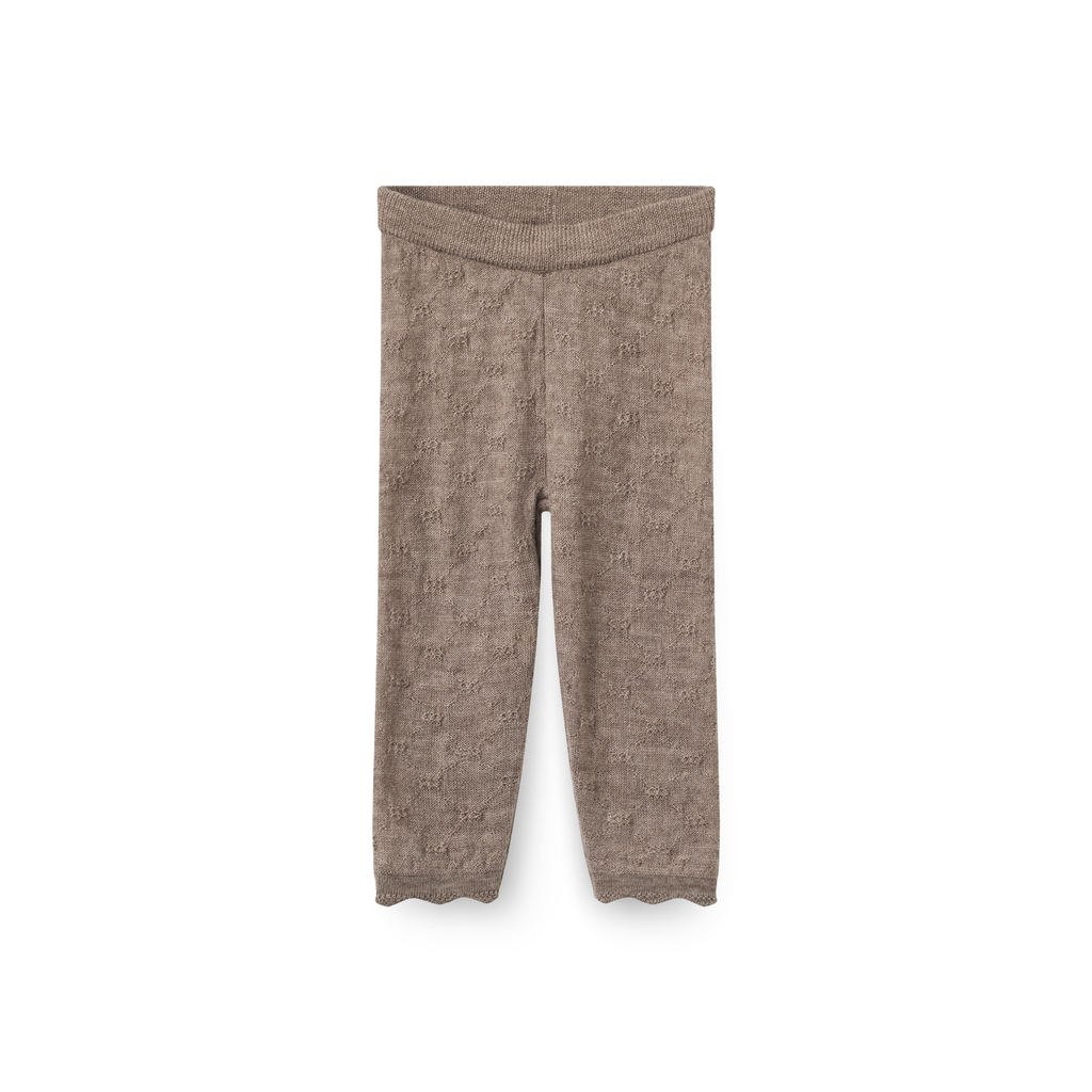 Baby setje - Pointelle overslag romper en legging - Natural Melange - 100% merino wol - Copenhagen Colors - broekje