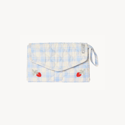 Verschoonmatje To Go Gingham Sky Blue - biologisch katoen - Garbo&Friends