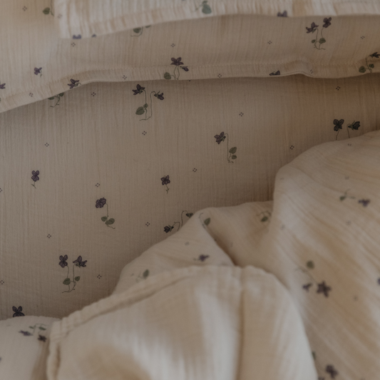 Fitted Sheet - Muslin Fitted Sheet Junior - 70x140 - Organic cotton muslin - Viola - Garbo & Friends