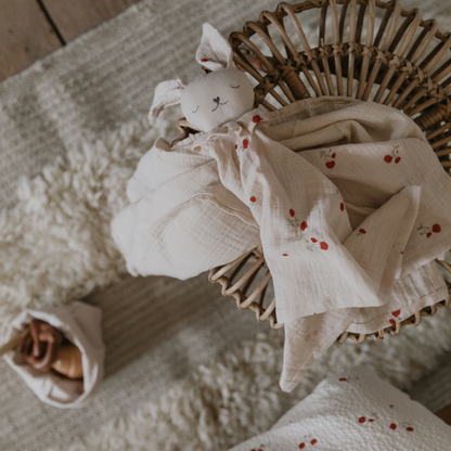 Cuddle cloth Bunny - Muslin Bunny Cuddle cloth - Organic cotton - Poppy - Garbo&Friends