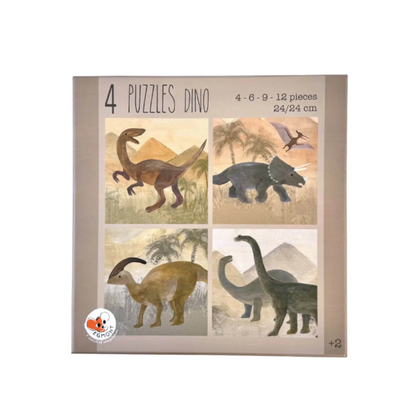 4 Puzzles Dino - 2+ Jahre - FSC-Karton - Egmont Toys