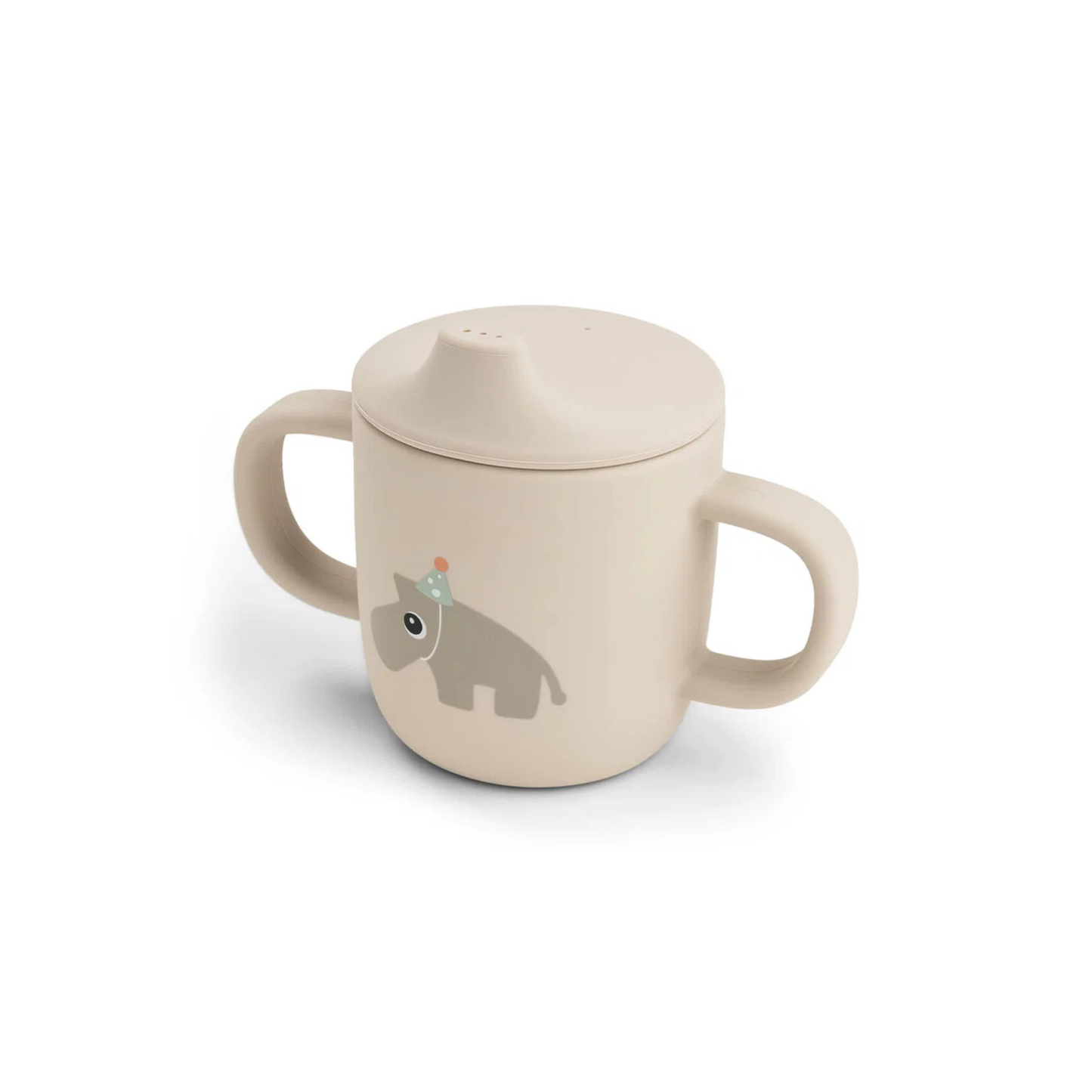 Silikon-Trinkbecher mit 2 Henkeln - Schnabeltasse - Celebration - Sand - Done by Deer