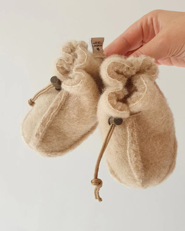 Wollen Baby Slofjes - Emo - Natuurlijke wol - Alwero