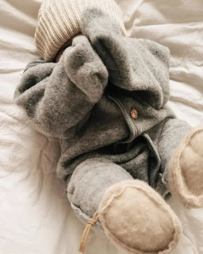 Wollen Baby Slofjes - Emo - Natuurlijke wol - Alwero
