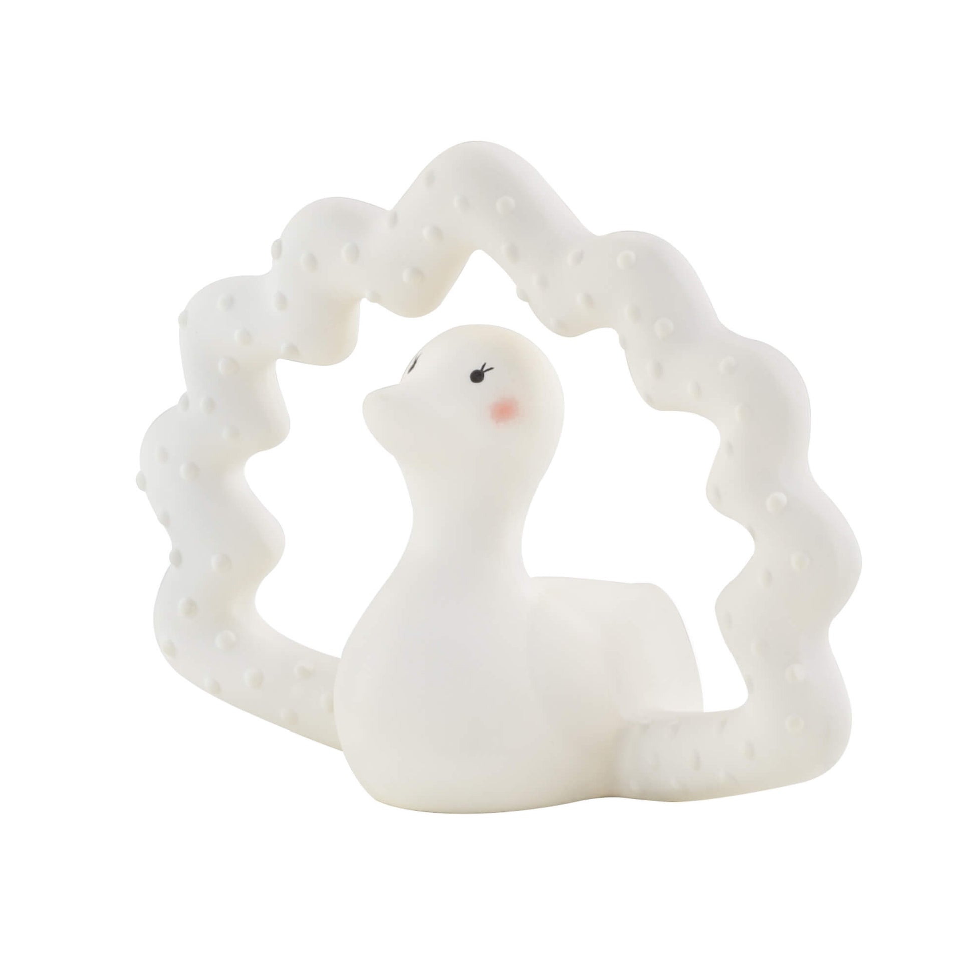 Baby Bello - Bijtring Patsy de Pauw - Peafowl - 100% natuurlijk Hevea rubber - zijaanzicht