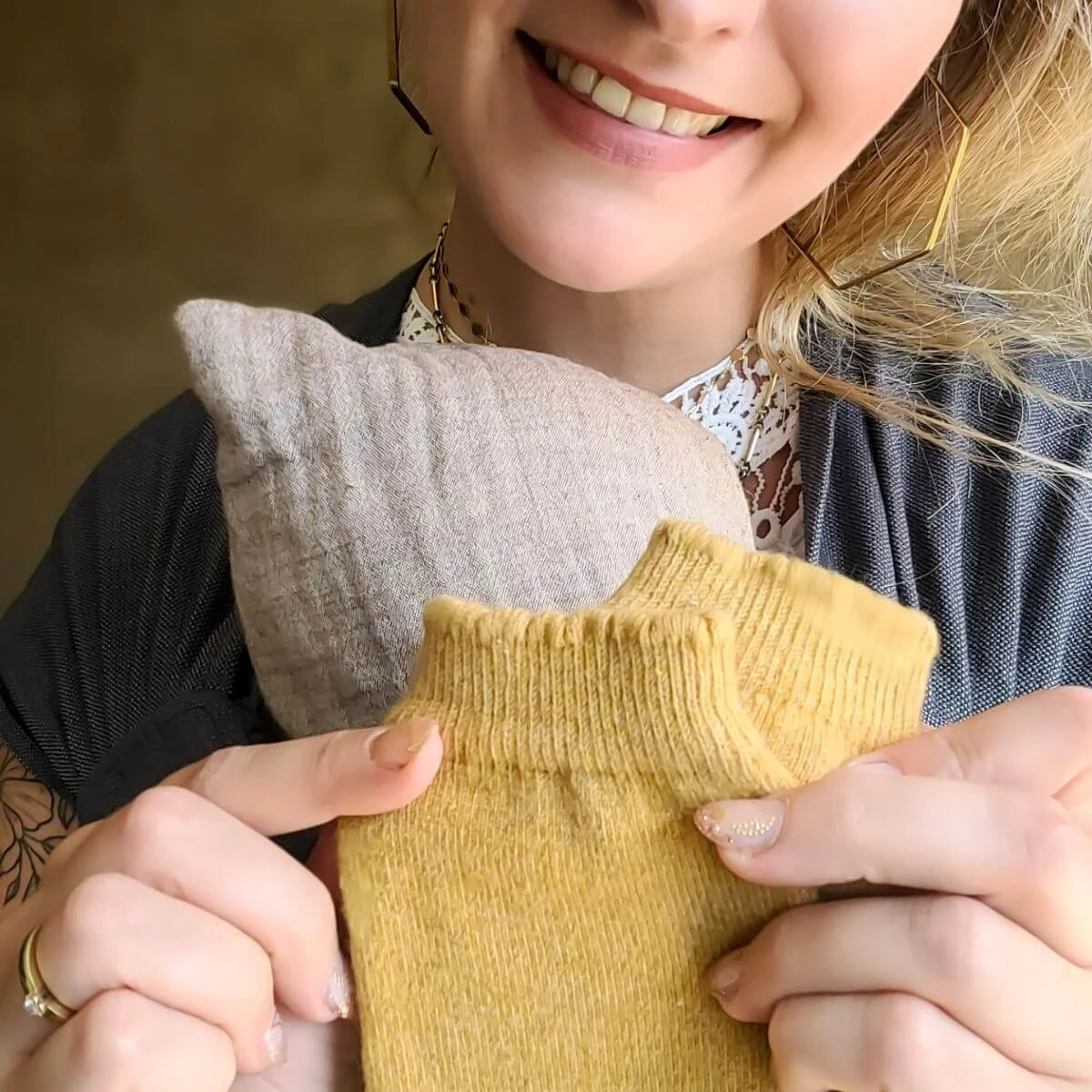 Baby Leg Warmers – Merino Gold – Jambières bébé en laine – Laine mérinos et cachemire – Hoppediz