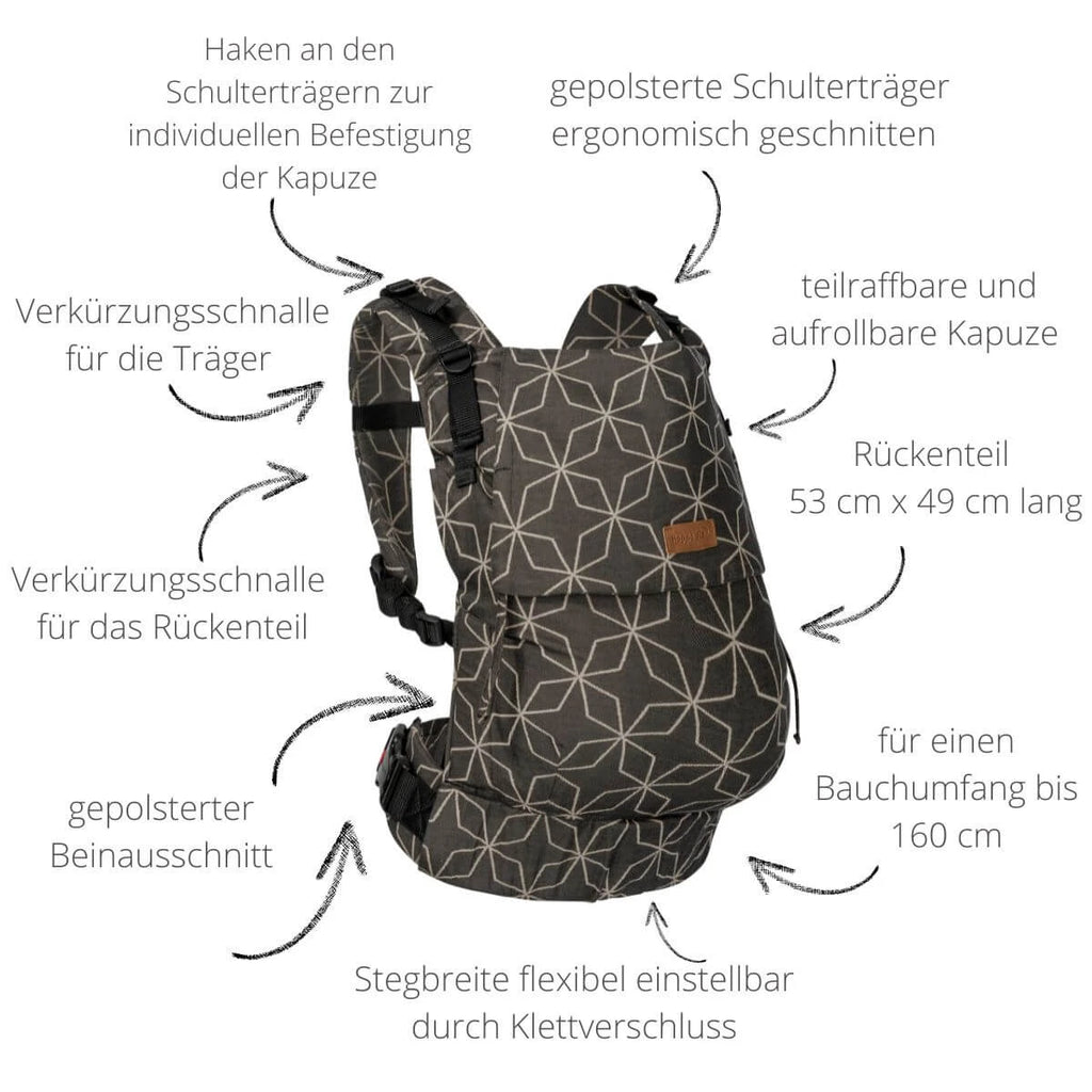 Buckle Toddler Djerba – Ergonomische Kleinkindtrage – 100% Baumwolle – für 9–25 kg – Hoppediz