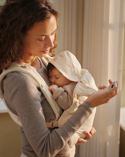 Ergonomische Babytrage – Bio-Baumwolle – Magnetschnallen – Beige – Moonboon