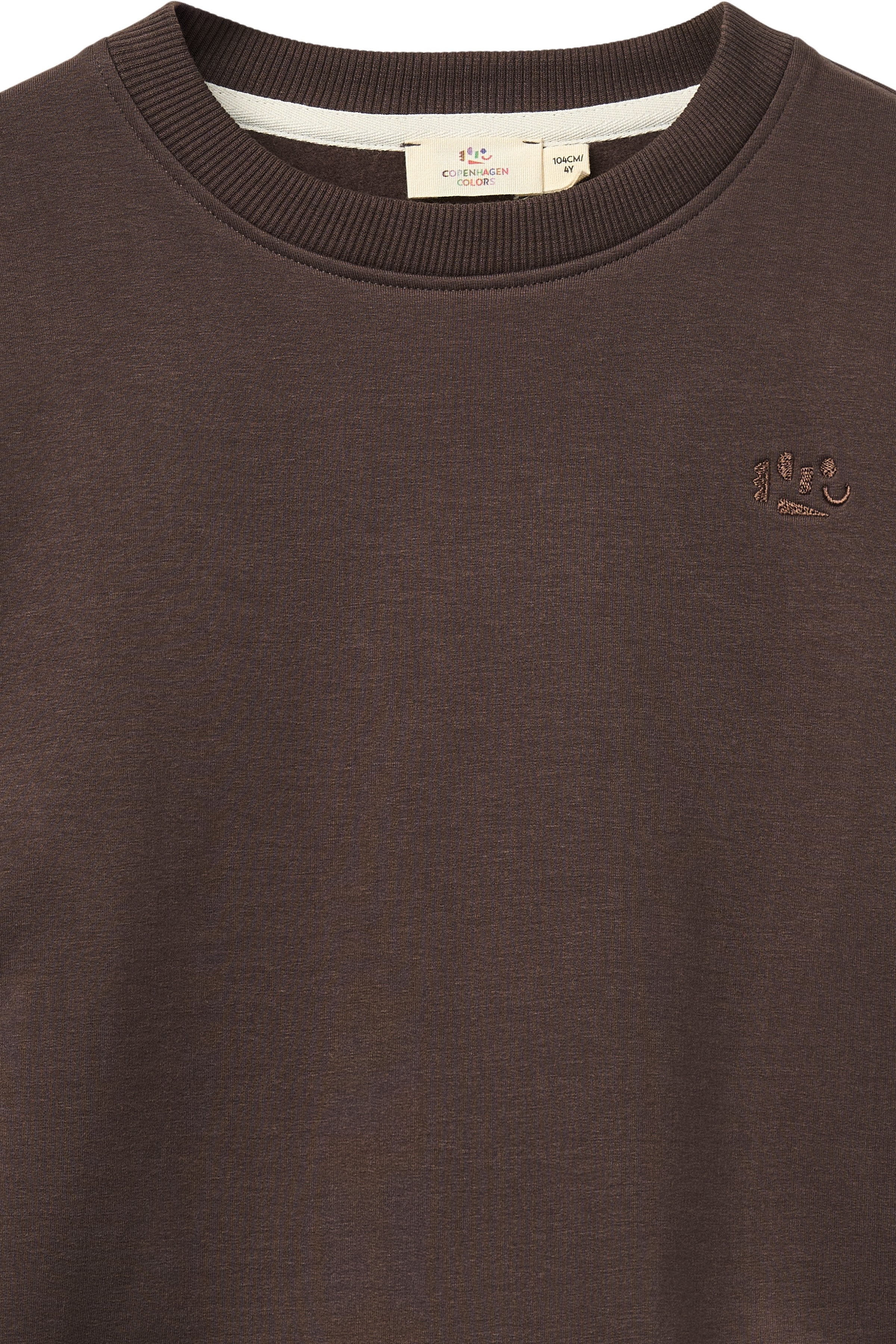 Classic sweatshirt - Brown Melange - 100% biologisch katoen - Copenhagen Colors - detail