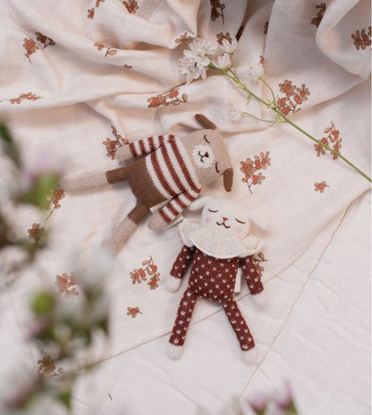 Gebreid knuffel hondje/puppy - Striped sweater  - Alpaca wol - Main Sauvage