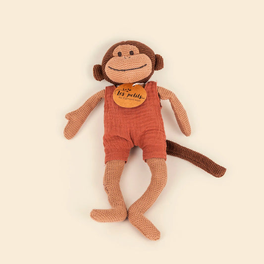 Paulo de gebreide aap - katoenen knuffel met rammelaar - Egmont Toys voor