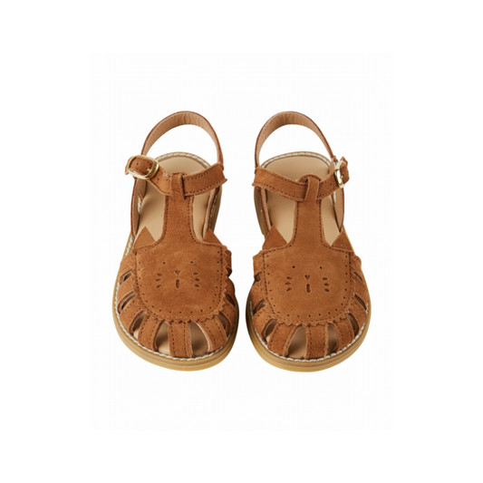 Katten sandalen - Leer - Camel/bruin - Emile et Ida voor