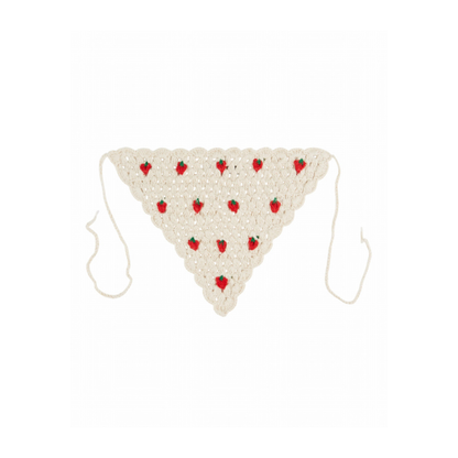 Haarbandana Aardbeien – Fichu Crochet – Katoen – Emile et Ida