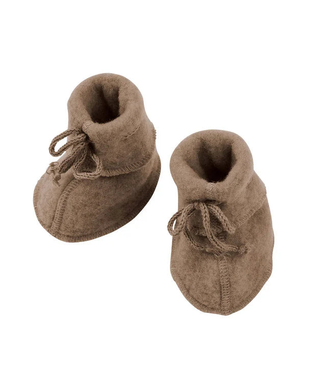 Slofjes wol fleece - Bruin/walnut - Engel Natur