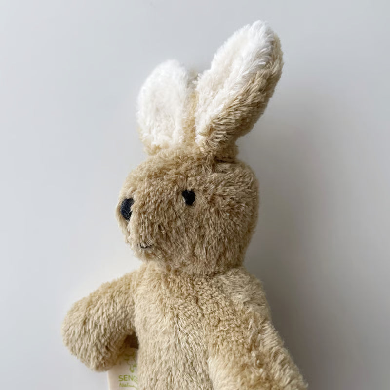 Baby cuddle toy - Rabbit small - Organic cotton/Wool - Beige - Senger Naturwelt
