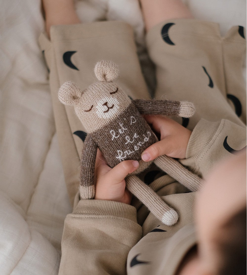 Gestrickter Kuschelbär - 'Lets be friends' Teddy - Alpaka Wolle - Main Sauvage x Organic Zoo