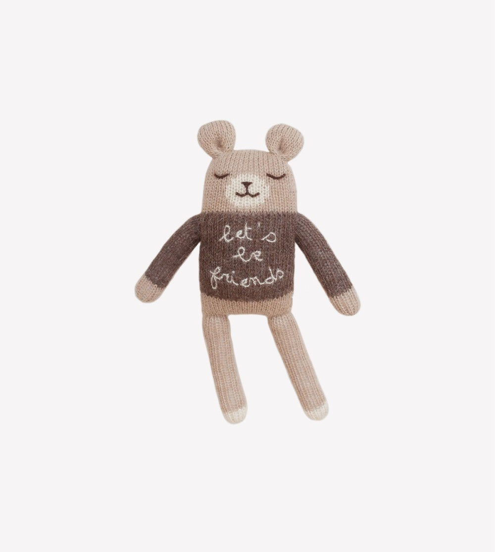 Gestrickter Kuschelbär - 'Lets be friends' Teddy - Alpaka Wolle - Main Sauvage x Organic Zoo