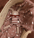 Grote konijnenknuffel Sienna Striped Romper – 100% baby alpaca – Main Sauvage