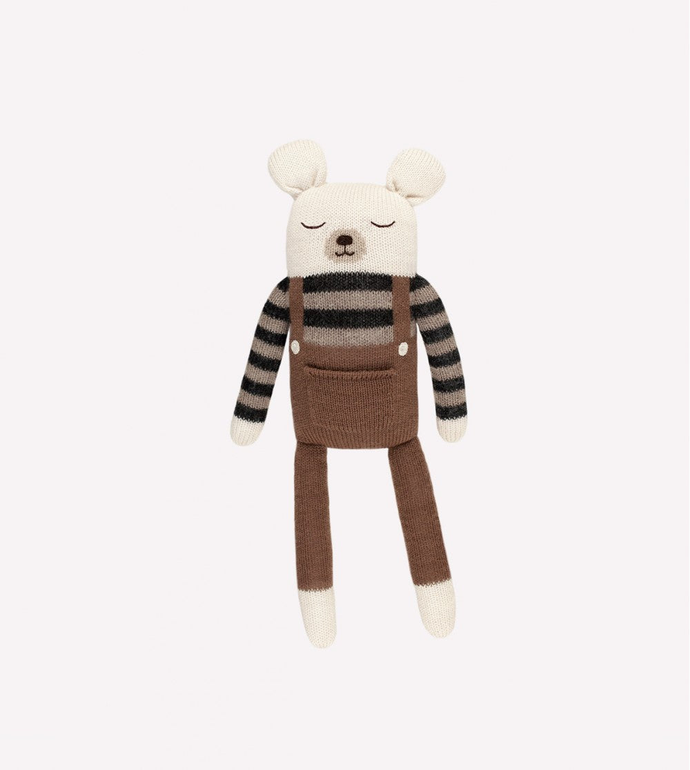 Grote beer knuffel - Large Teddy - Ecru overall - Alpaca wol - Main Sauvage