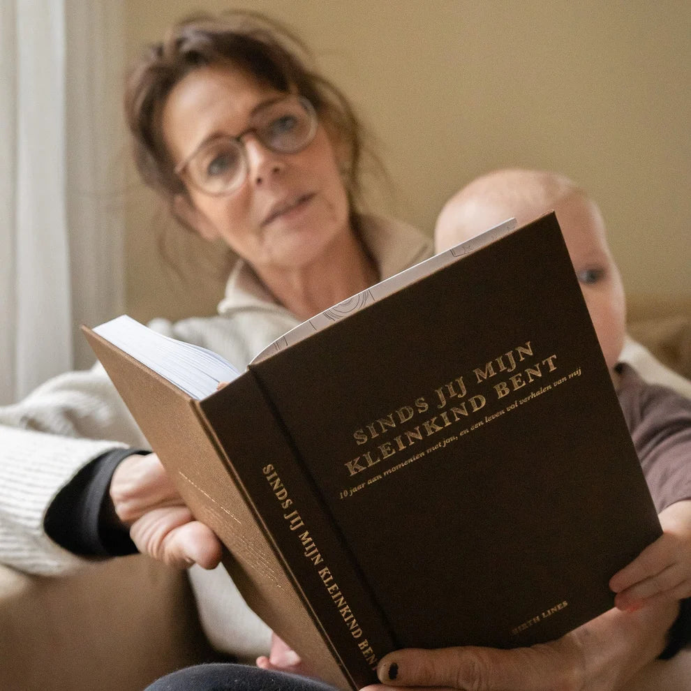 Sinds jij mijn kleinkind bent – Großeltern-Eintragebuch mit Erinnerungen und Lebensweisheiten für 10 Jahre – Birth Lines