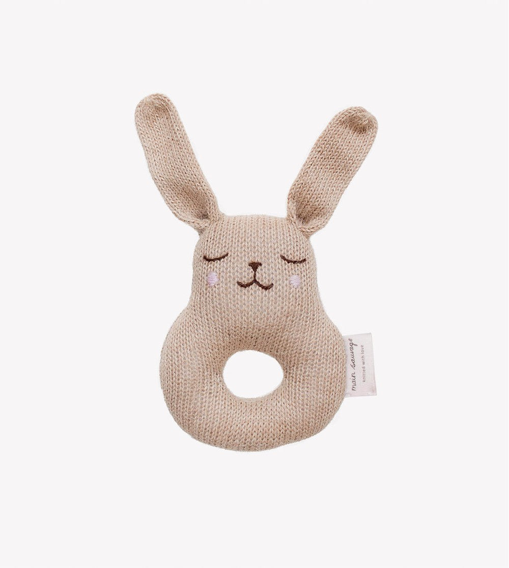 Sanfte Rassel - Hase - Alpaka-Wolle - Sand/Beige - Main Sauvage