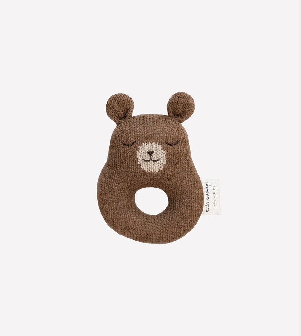 Weiche Rassel - Bär/Teddy-Rassel - Alpaka-Wolle - Main Sauvage
