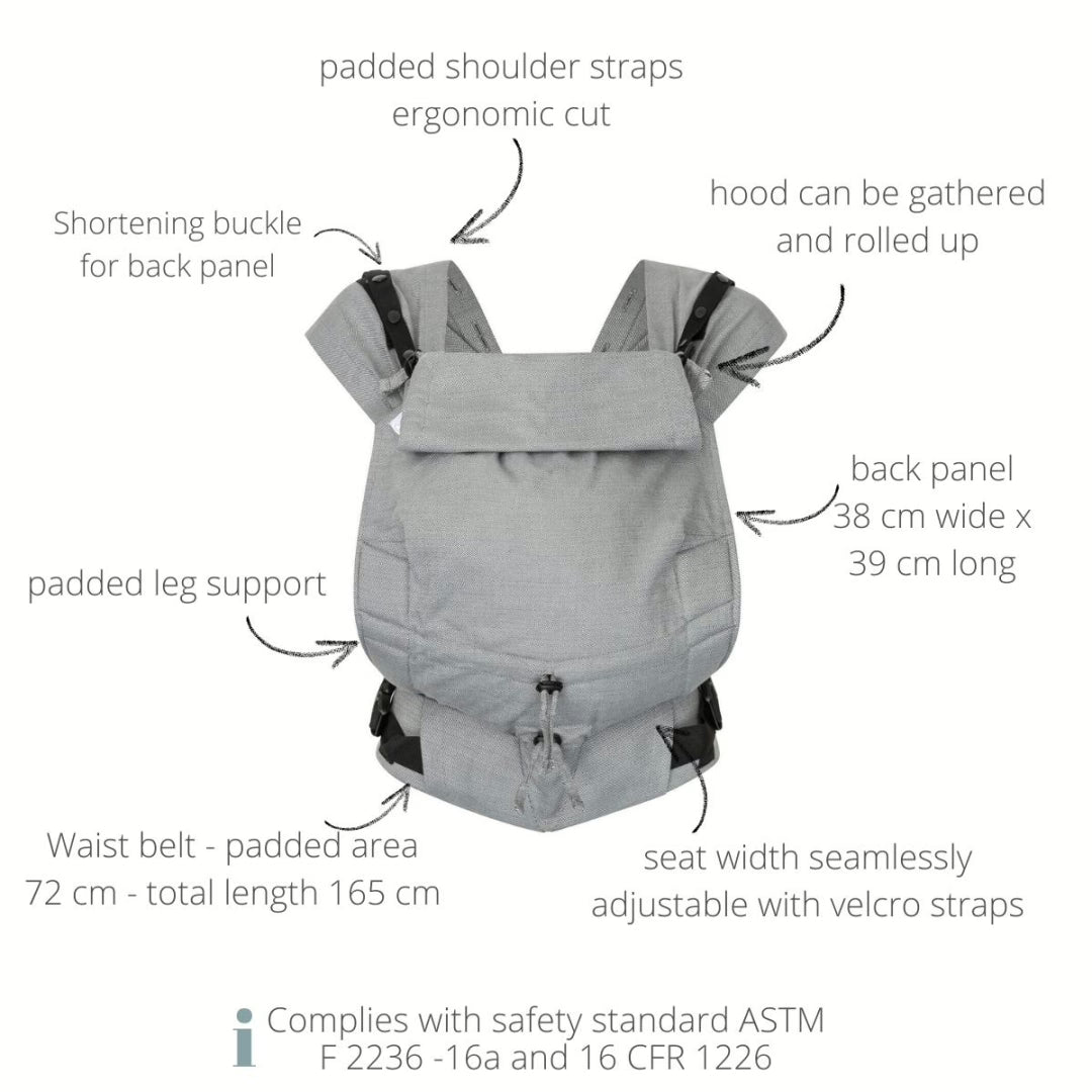 Primeo Grenada – Natural Linen – Ergonomische draagzak – Katoen en linnen – Vanaf 2,5 tot 15 kg – Hoppediz