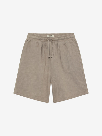 Korte broek - Biologisch katoen/mousseline - Bruin/Moon Rock - Huttelihut  voor