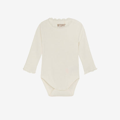 Romper lange mouw - Modal katoen - Tofu/off white - Huttelihut voor