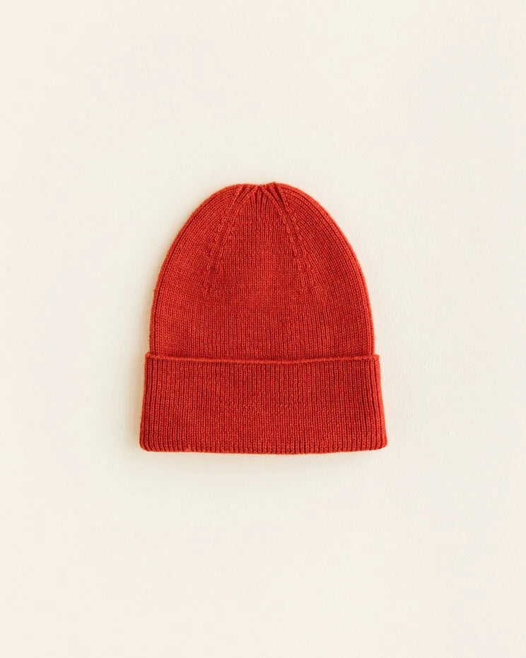Gebreid mutsje - Fonzie newborn - Merino wol - HVID