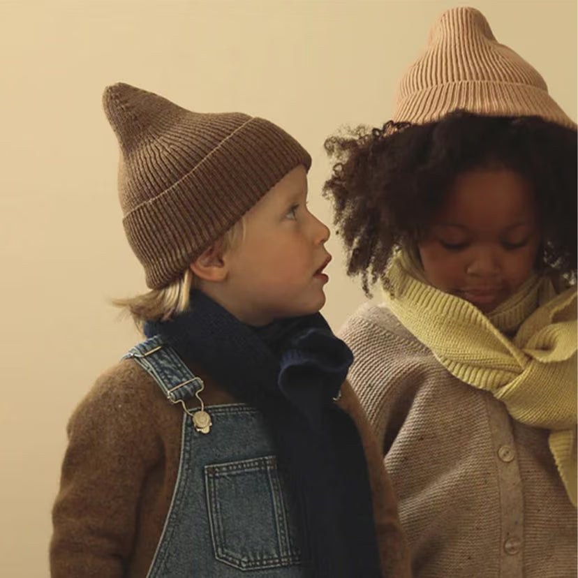 Beanie Fonzie Kids - 100% extra fine Italiaanse merino wol - HVID