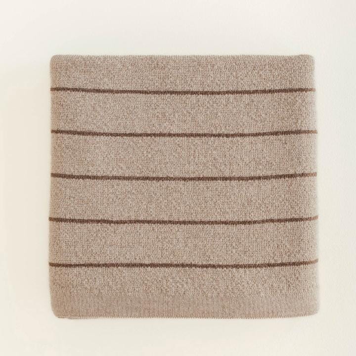 Deken Harry - Merino wol - Sand/mocha - Hvid  Toevoegen aan verlanglijst voor