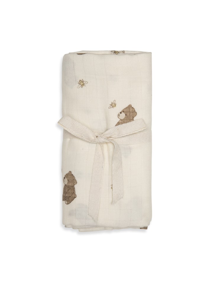Hydrofiele swaddle - Biologisch katoen - 120 x 120 cm - Bees and Bears - That's mine - productfoto - afbeelding 4