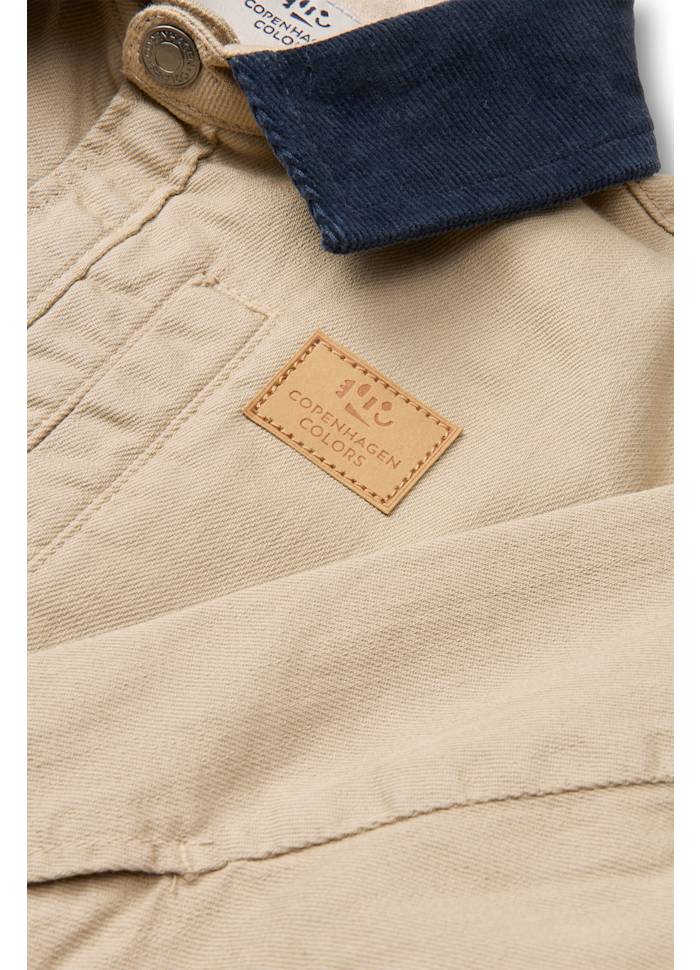 Twill jasje met corduroy kraag - 100% katoen - Beige - Copenhagen Colors