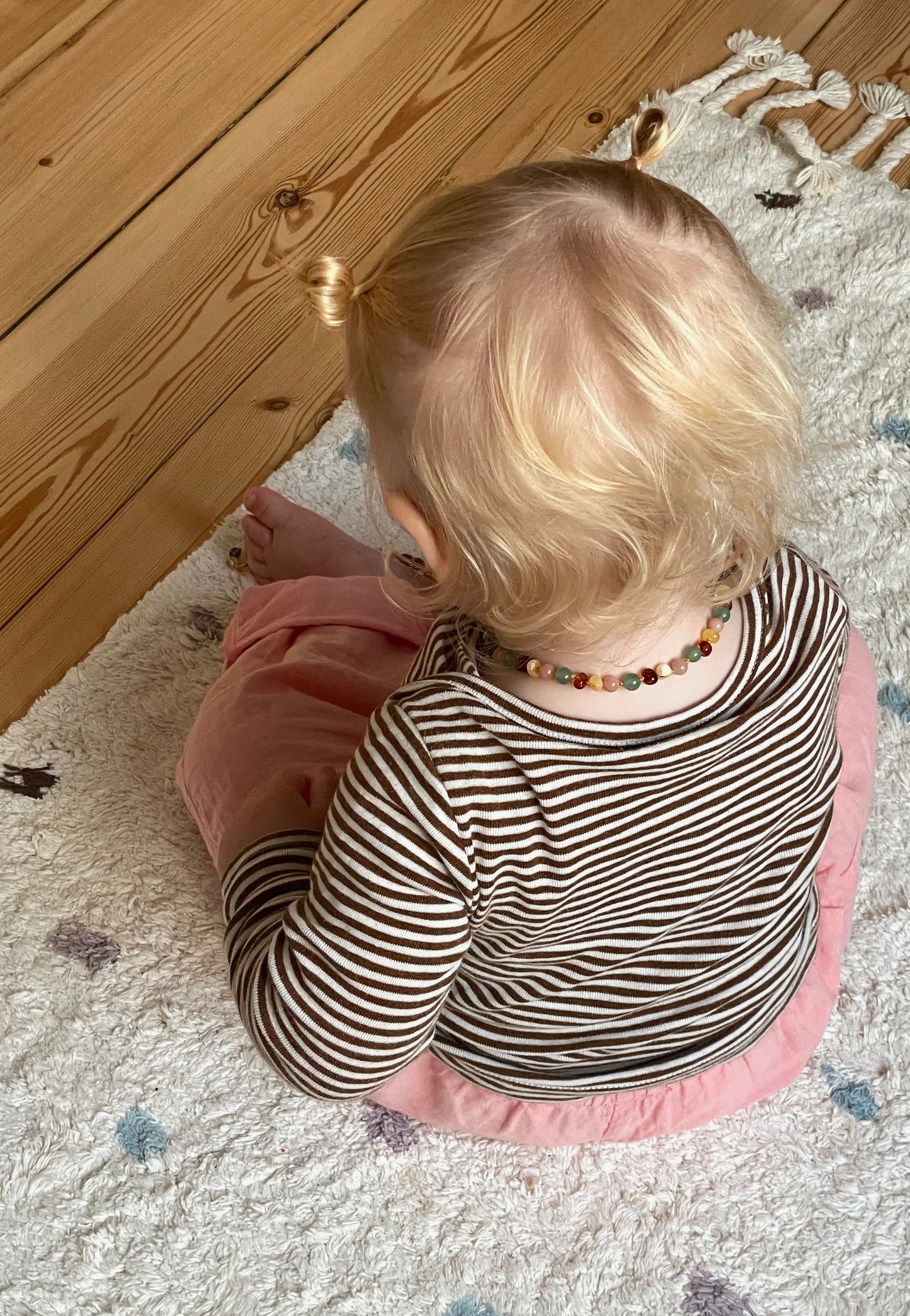 Barnsteen en edelstenen ketting - Lulu - 32 cm - Kids 0-3 jaar - Nirrimis