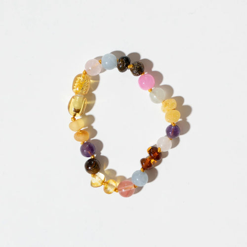 Barnsteen en edelstenen armband - Rainbow - 14 cm - Nirrimis - productfoto