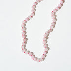 Rose Quartz Adult Necklace – Damesketting van natuurlijke rozenkwarts – 925 sterling zilver sluiting – Nirrimis