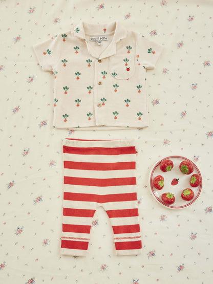Hemd Top Frottee - Chemise imprimee - Rote Bete/Off White - Emile et Ida
