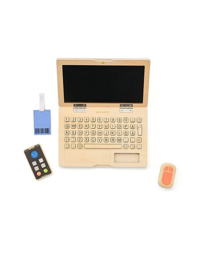 Toy Laptop - Computer set - Wooden toys - Kid's Concept