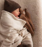 Knitted comforter - Alpaca wool - Teddy bear - Nut/Brown - Main Sauvage