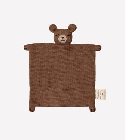 Gestricktes Schmusetuch - Alpaka Wolle - Teddy/Bär - Natur/Braun - Main Sauvage