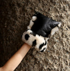 Kinderwagenfäustlinge aus Merino-Lammfell – Schwarz + Toast – BINIBAMBA