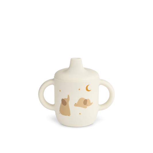Tuitbeker Neil sippy cup - Siliconen - Elephant/creme - Liewood voorkant