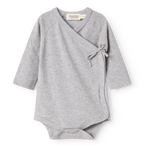 MarMar Copenhagen Belita Wikkelromper met Lange Mouwen – Zacht Baby Romper  Biologisch Katoen & TENCEL™ Modal grey melange grijs