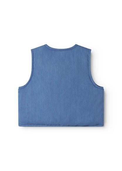 Gilet Joyce - Katoen - Light Denim/Blauw - MarMar Copenhagen achter