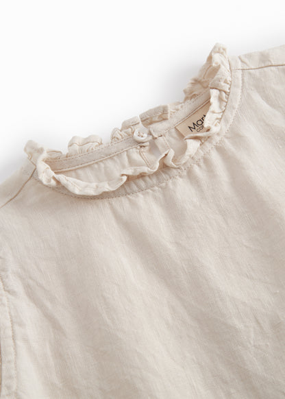 Linnen top Tirra - Kit/Beige - MarMar Copenhagen boven