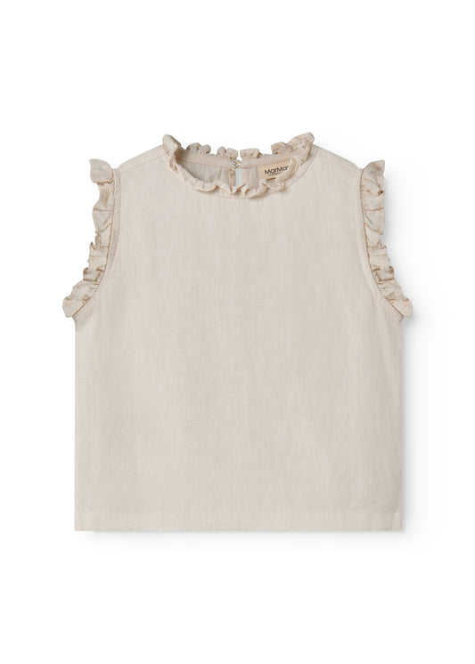 Linnen top Tirra - Kit/Beige - MarMar Copenhagen voor
